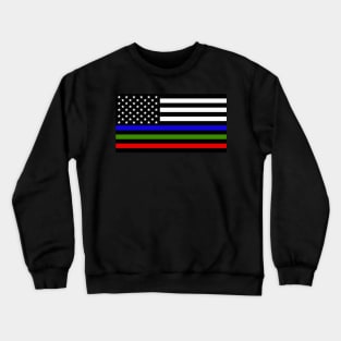 American Flag Thin Blue Green Red Line Crewneck Sweatshirt